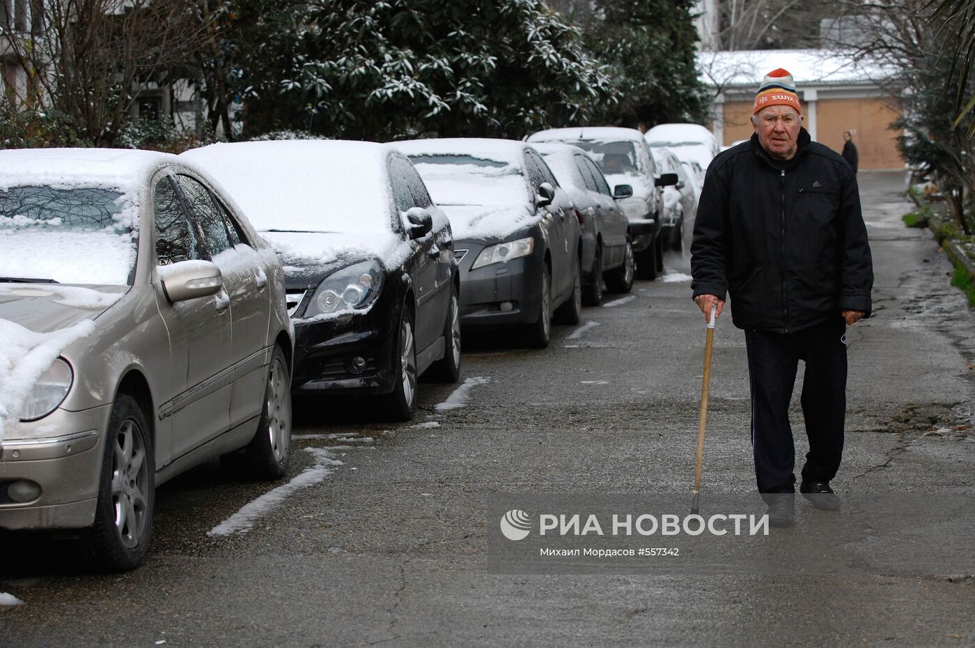 На курорте Сочи выпал первый снег