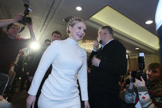 Пресс-конференция Юлии Тимошенко в избирательном штабе