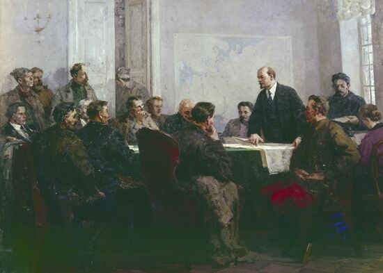 Картина "Заседание Совета рабочей и крестьянской обороны..."