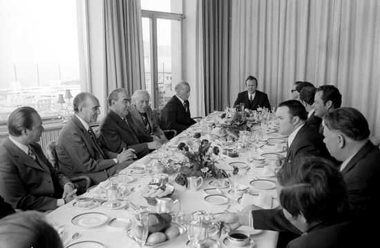 Л.И. Брежнев на встрече в ходе визита в ФРГ