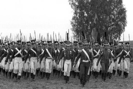 Фрагмент военно-исторической реконструкции Бородинского сражения