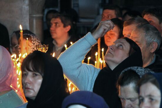 Прихожане в Киево-Печерской лавре