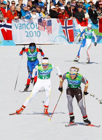 Олимпиада - 2010. Лыжный спорт. Женщины. Командный спринт