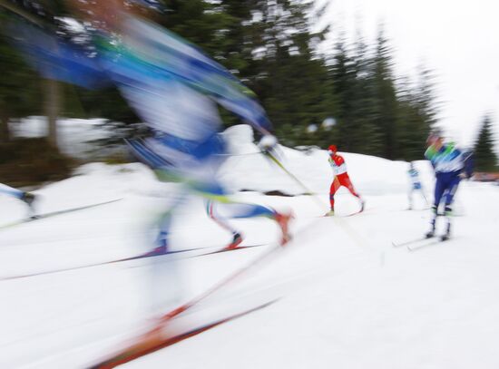 Участники лыжной гонки