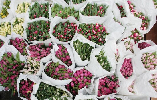 Торговля цветами в преддверии 8 марта