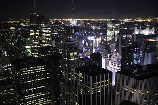 Вид ночного Нью-Йорка