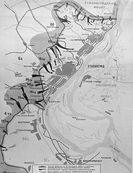 Схема расположения советских войск под Сталинградом