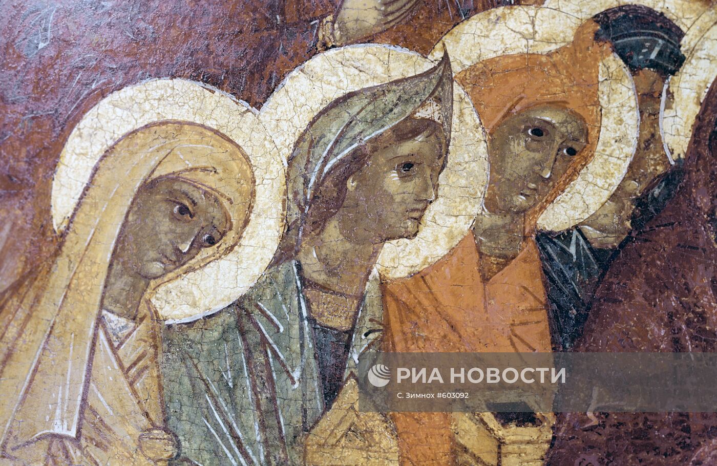 Репродукция детали иконы "Жены-мироносицы у гроба господня"
