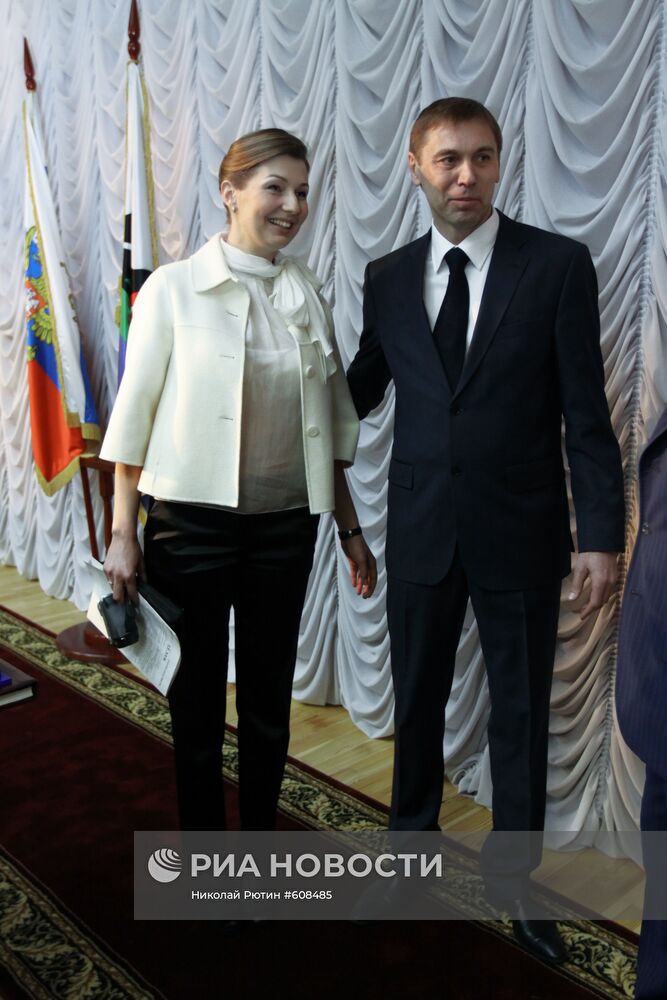 Виктор Кондрашов с супругой Мариной Левадой