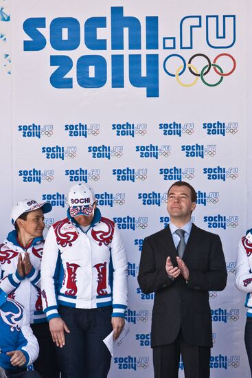 Встреча флагов Олимпиады и Паралимпиады в Сочи