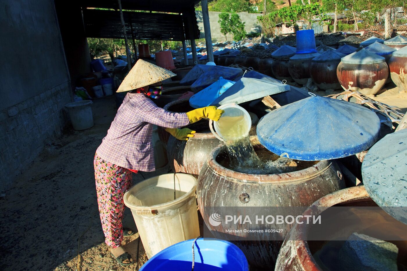 Изготовление традиционного вьетнамского соуса из тухлой рыбы хэ
