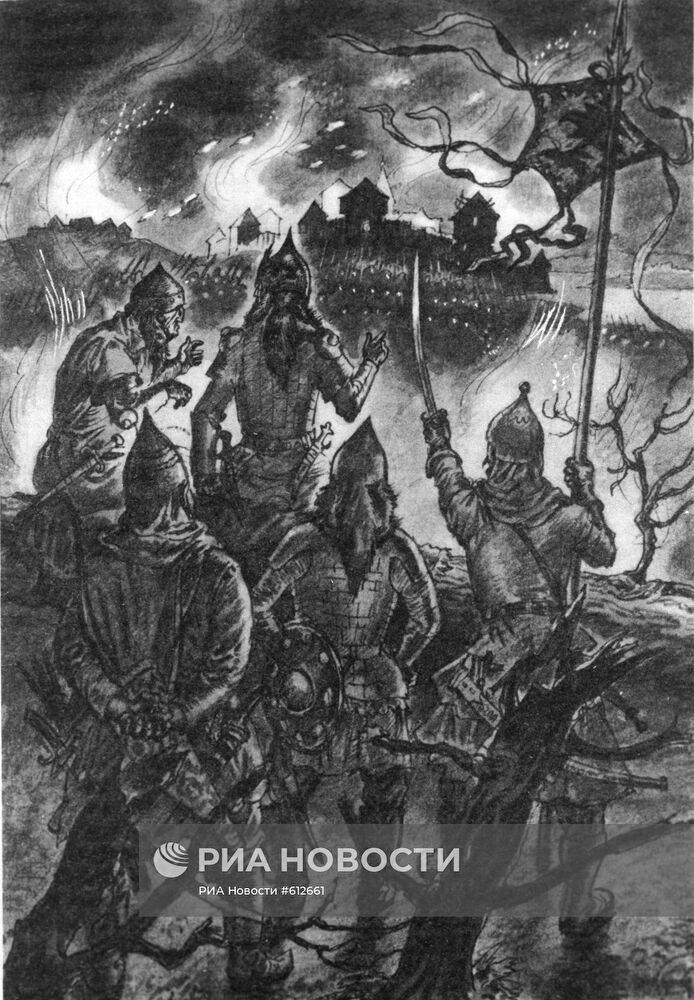 Иллюстрация "Монголо-татары у стен Москвы"