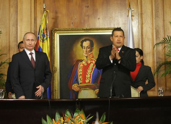 Совместная пресс-конференция Владимира Путина и Уго Чавеса