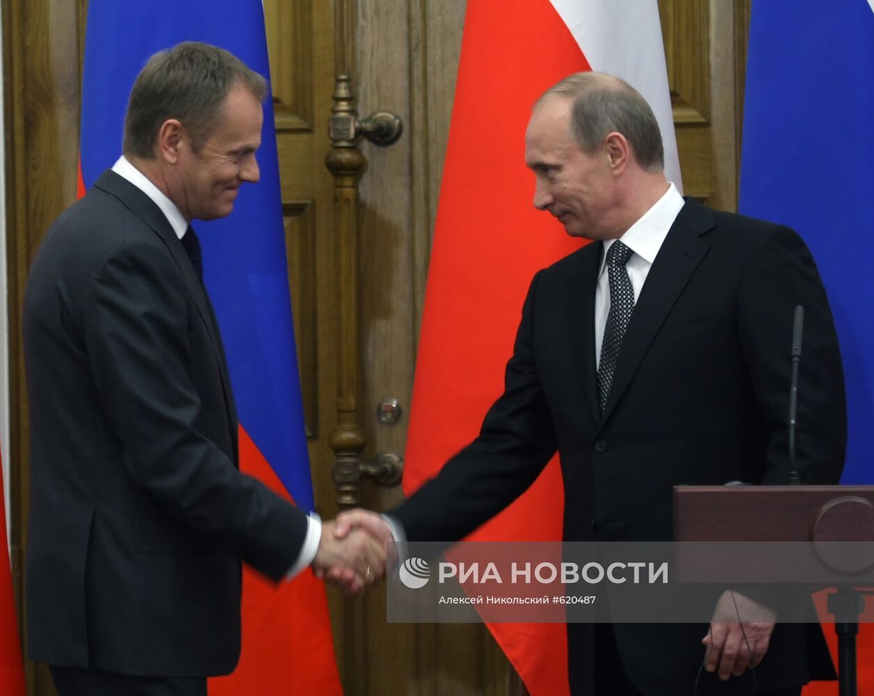 Пресс-конференция Владимира Путина и Дональда Туска