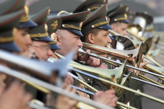 Репетиция оркестра Московского военного округа к Параду Победы