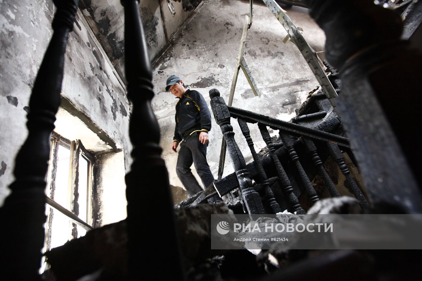 Сгоревший дом Курманбека Бакиева