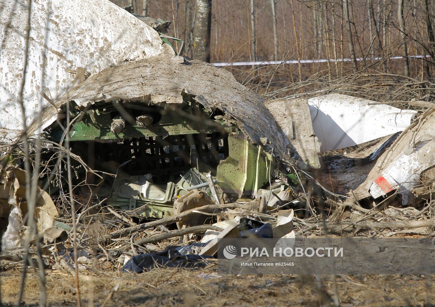 Место падения польского самолета Ту-154