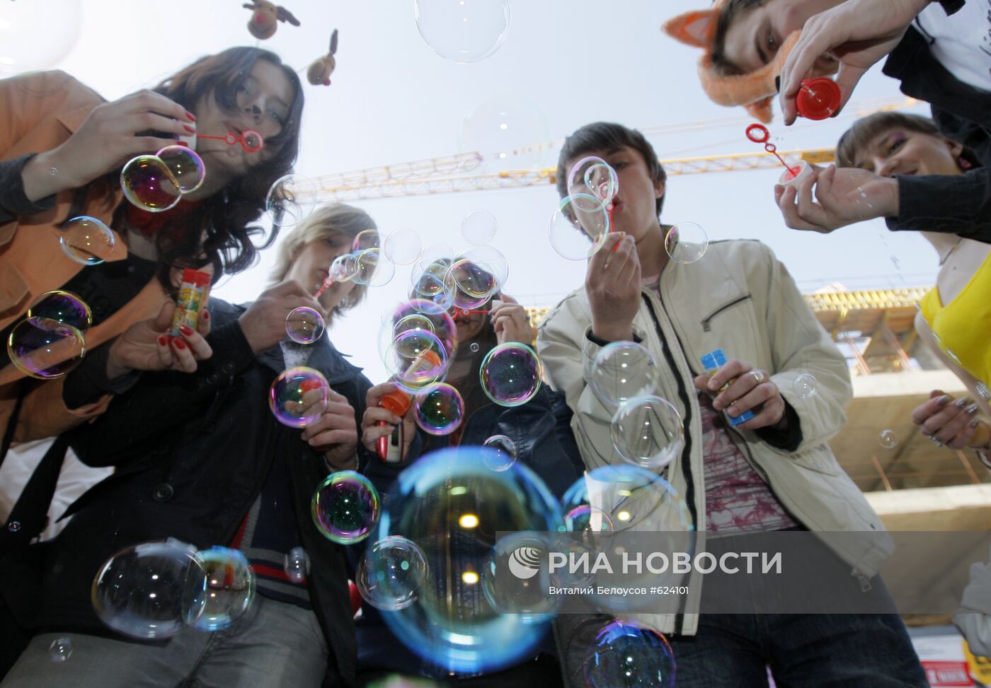 Парад мыльных пузырей на Старом Арбате