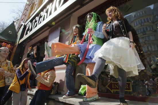 Парад мыльных пузырей на Старом Арбате