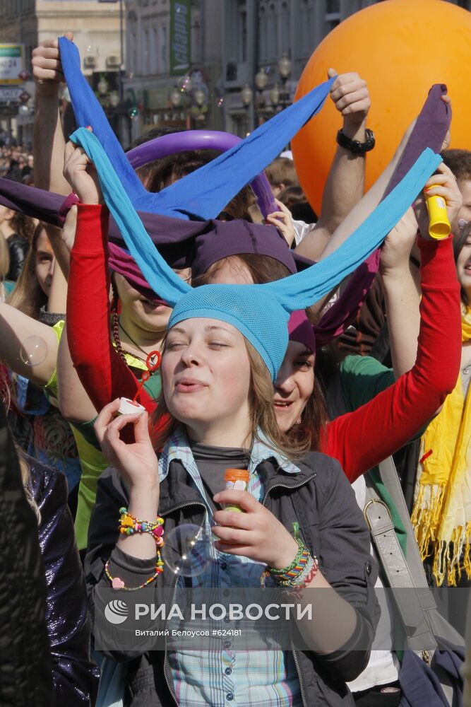 Парад мыльных пузырей на Старом Арбате