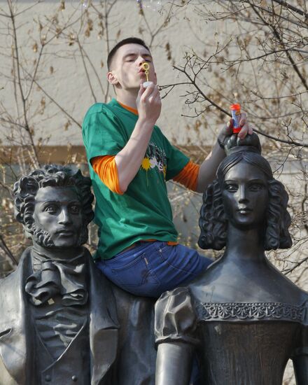 Парад мыльных пузырей на Старом Арбате