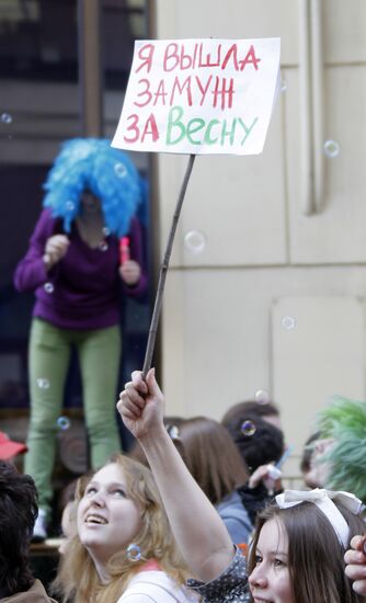 Парад мыльных пузырей на Старом Арбате