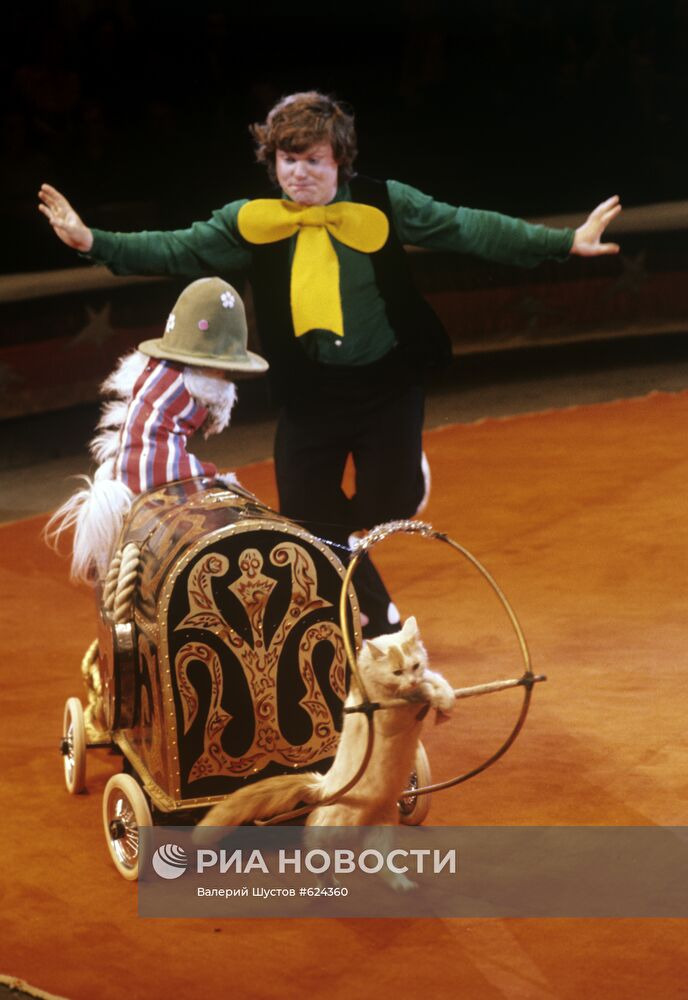 Номер дрессировщика Юрия Куклачева с кошками