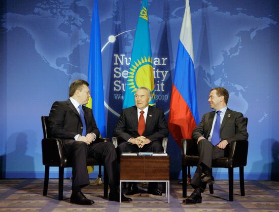 Встреча президентов России, Украины и Казахстана