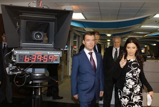 Дмитрий Медведев посетил телекомплекс канала Russia Today
