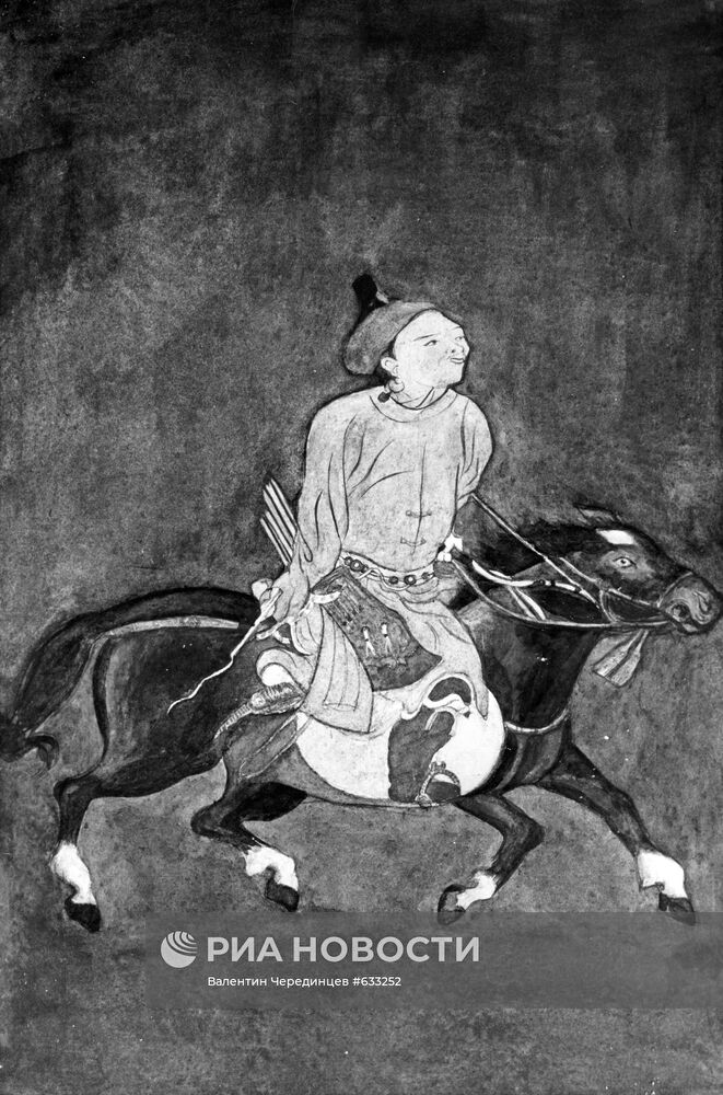 Репродукция рисунка "Монгольский всадник"