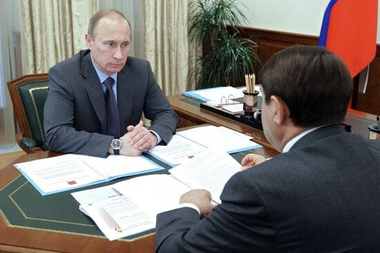 Встреча Владимира Путина с Игорем Левитиным в Сочи