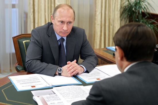Встреча Владимира Путина с Игорем Левитиным в Сочи