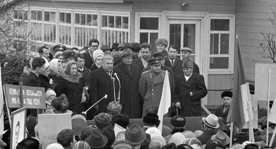 Митинг у мемориального музея Ю.А. Гагарина