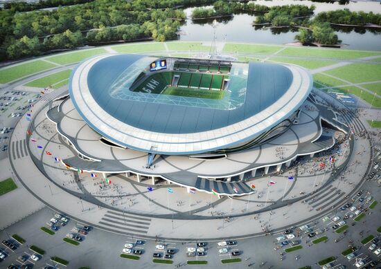 Макет футбольного стадиона для Универсиады-2013 в Казани,