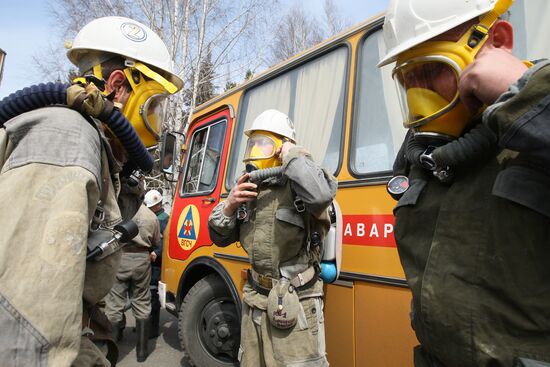 Горноспасатели на шахте "Распадская"