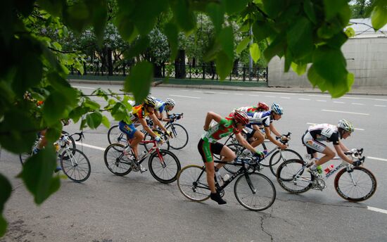 Участники велогонки "Пять колец Москвы"