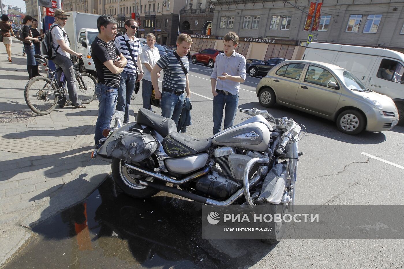 ДТП с участие мотоцикла на улице Тверская