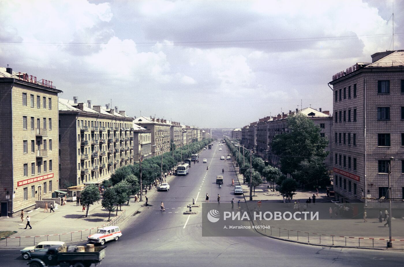 Вид на проспект имени Карла Маркса в Новосибирске