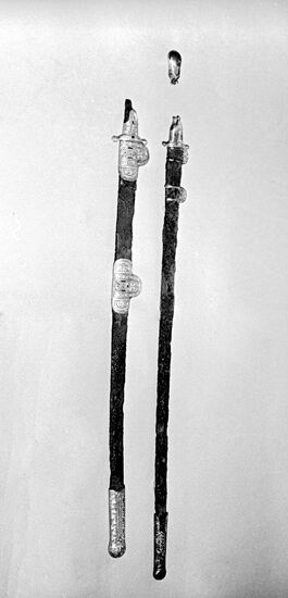 Золоченые сабли из раскопок могильника