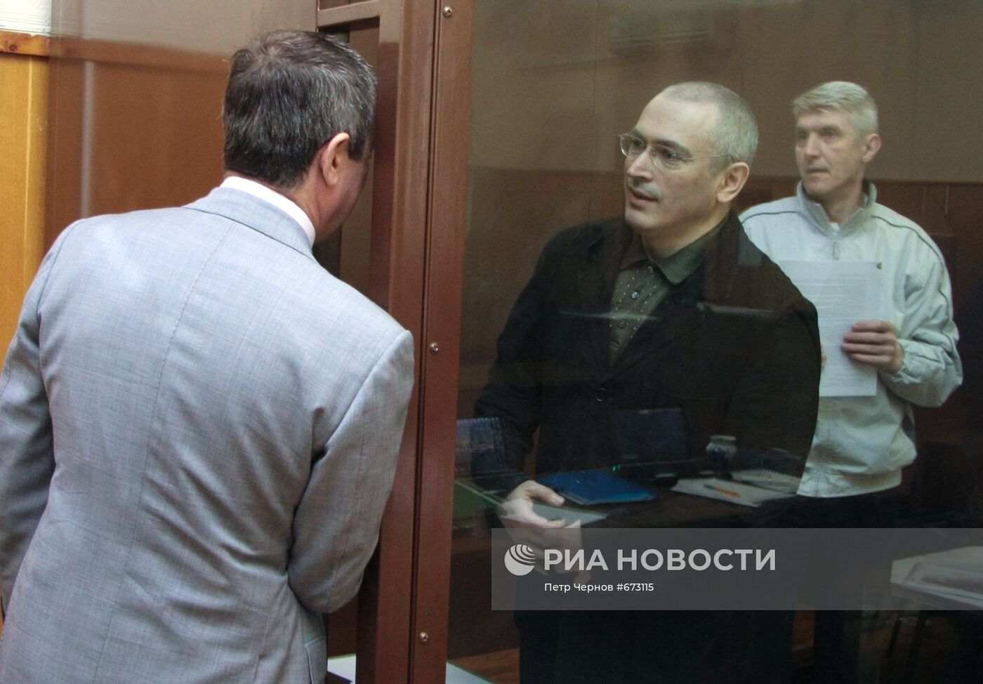 Михаил Ходорковский и Платон Лебедев в Хамовническом суде Москвы