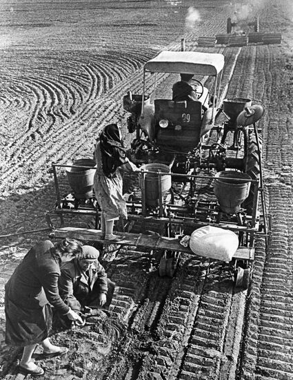 Фоторабота "Сев хлопка"