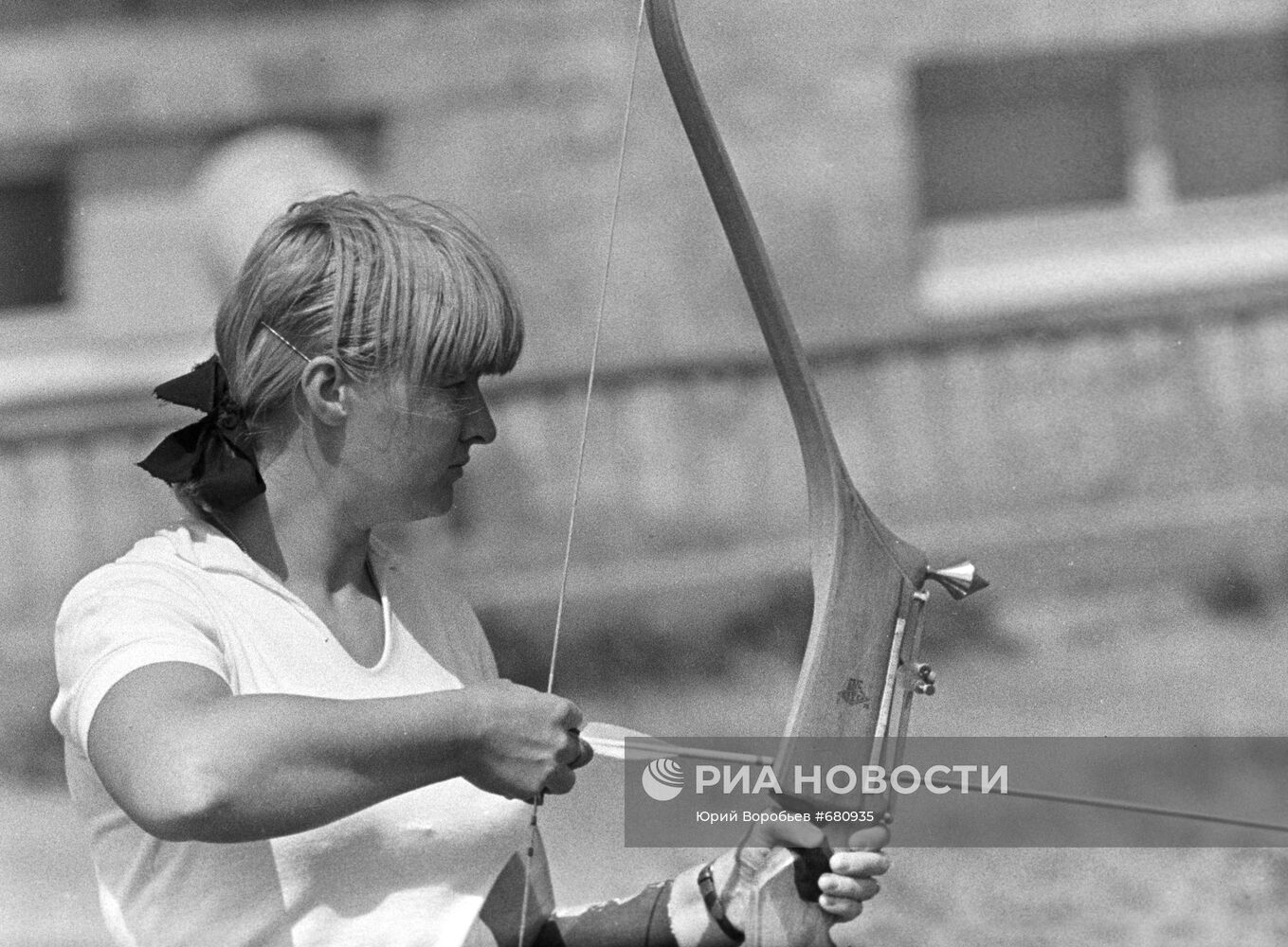 Т.Литерова, член сборной команды СССР по стрельбе из лука