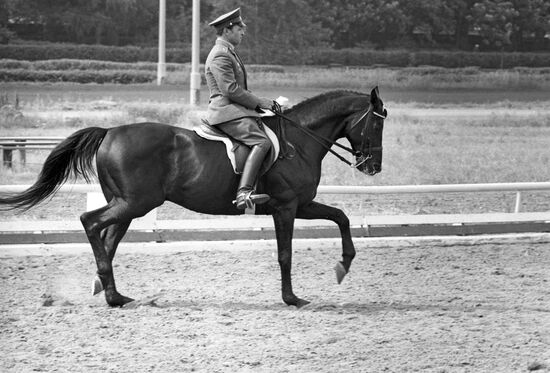 Спортсмен-конник Иван Калита на коне Тариф