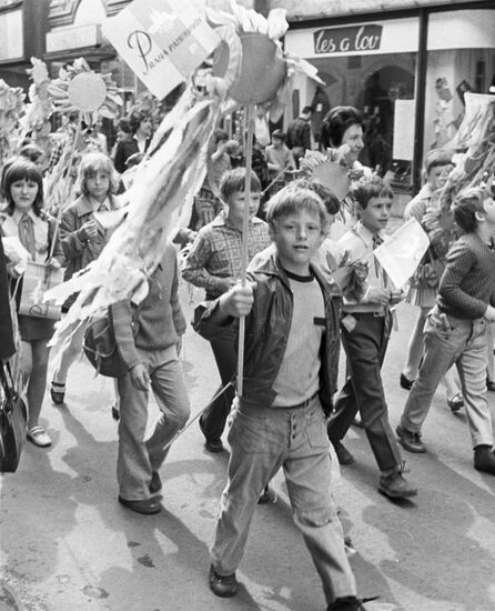 Чешский школьники на демонстрации