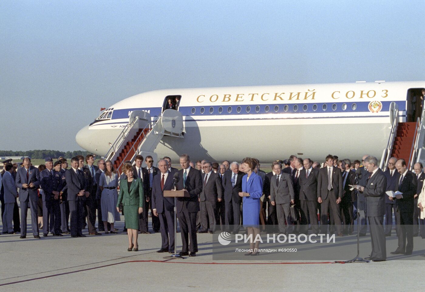 Во время встречи Михаила Горбачева в США