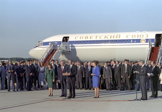 Во время встречи Михаила Горбачева в США