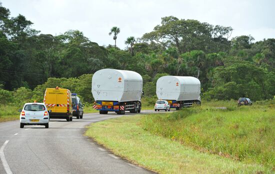 Транспортировка элементов ракеты