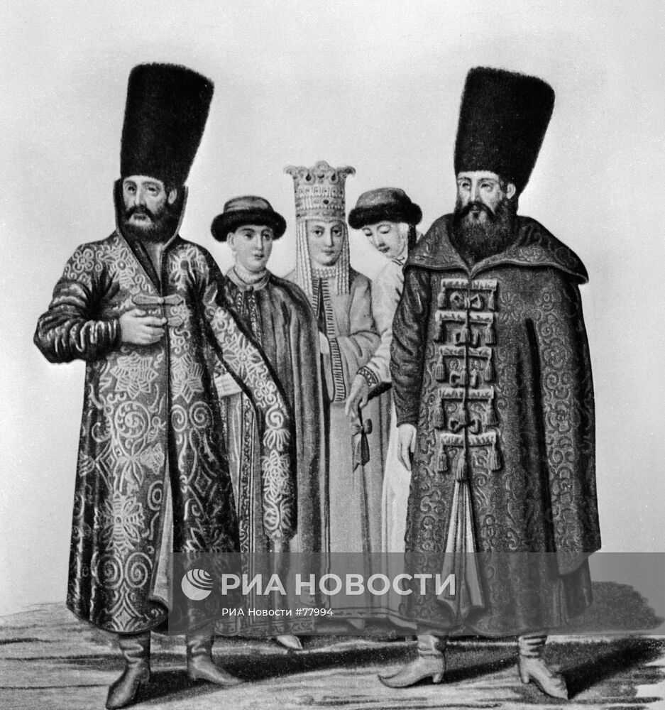 Рисунок "Одежда бояр XVI века"