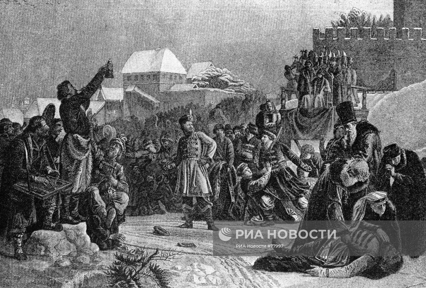 Репродукция картины "Кулачный бой при Иване IV"
