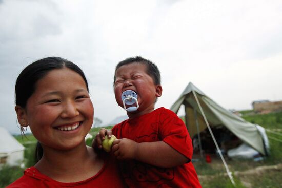 Лагерь киргизских беженцев